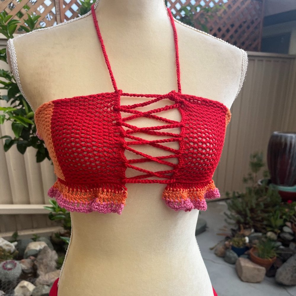 Knit crochet bandeau top by Lovers + Friends